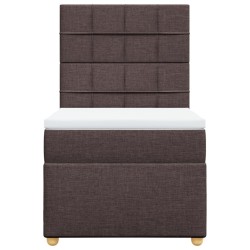 Sommier à lattes de lit avec matelas Marron foncé 90x190 cm 
