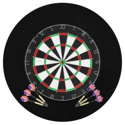 Jeu de cibles professionnel en sisal avec 6 fléchettes 