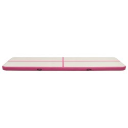 Tapis gonflable de gymnastique avec pompe 800x100x15cm PVC Rose 