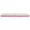 Tapis gonflable de gymnastique avec pompe 800x100x15cm PVC Rose 