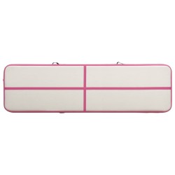 Tapis gonflable de gymnastique avec pompe 800x100x15cm PVC Rose 