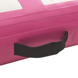 Tapis gonflable de gymnastique avec pompe 800x100x15cm PVC Rose 