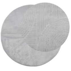 Tapis IZA poils courts style scandinave gris Ø 100 cm 