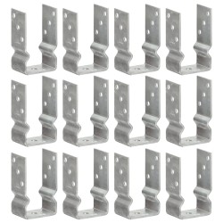 Piquets de clôture 12 pcs argenté 8x6x15 cm acier galvanisé 
