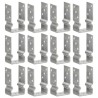 Piquets de clôture 12 pcs argenté 8x6x15 cm acier galvanisé 