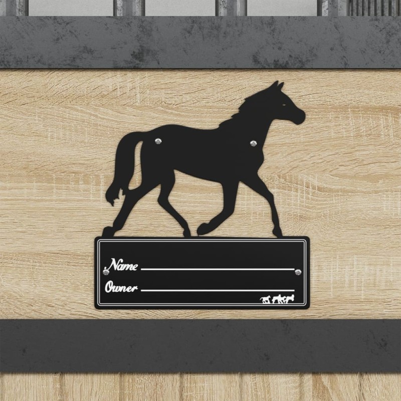Plaque signalétique d’écurie noir acier Plaque signalétique d’écurie noir acier