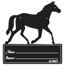 Plaque signalétique d’écurie noir acier 