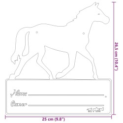 Plaque signalétique d’écurie noir acier 