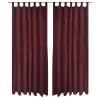 2 pcs Rideau à Passant Micro Satin Bordeaux 140 x 245 cm 