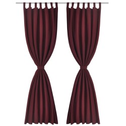 2 pcs Rideau à Passant Micro Satin Bordeaux 140 x 245 cm 