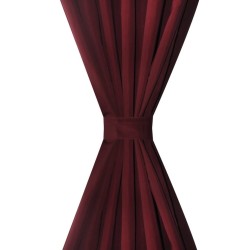2 pcs Rideau à Passant Micro Satin Bordeaux 140 x 245 cm 