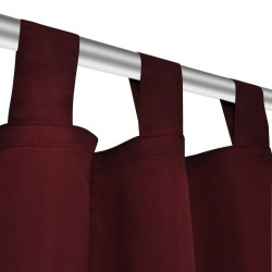 2 pcs Rideau à Passant Micro Satin Bordeaux 140 x 245 cm 