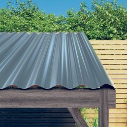 Panneaux de toit 12 pcs Acier enduit de poudre Gris 80x36 cm 