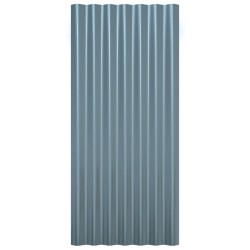 Panneaux de toit 12 pcs Acier enduit de poudre Gris 80x36 cm 