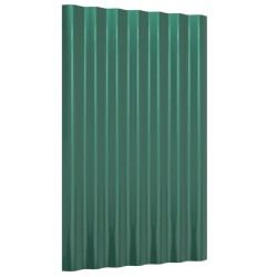 Panneaux de toit 36 pcs Acier enduit de poudre Vert 60x36 cm 