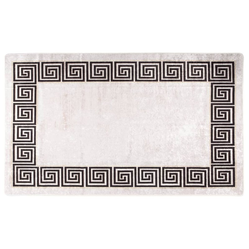 Tapis lavable blanc et noir 150x230 cm antidérapant 