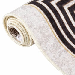 Tapis lavable blanc et noir 150x230 cm antidérapant 