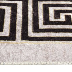 Tapis lavable blanc et noir 150x230 cm antidérapant 
