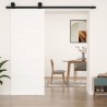 Porte de grange Blanc 80x1,8x204,5 cm Bois massif de pin 