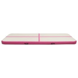 Tapis gonflable de gymnastique avec pompe 400x100x15cm PVC Rose 