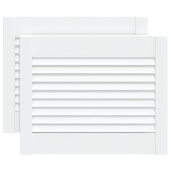 Portes d'armoire à persiennes 2pcs blanc 39,5x49,4cm pin massif 