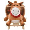 Cheval à bascule avec dossier Peluche 60x32x50 cm Marron 