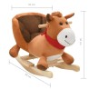 Cheval à bascule avec dossier Peluche 60x32x50 cm Marron 