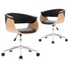 Chaises pivotantes à manger lot de 2 noir similicuir 