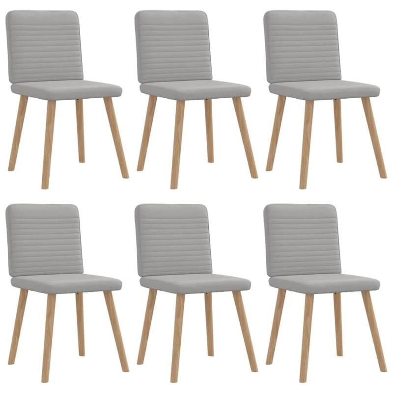 Chaises à manger lot de 6 gris nuage tissu 