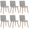 Chaises à manger lot de 6 gris nuage tissu 