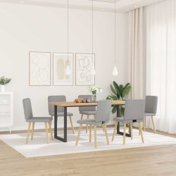 Chaises à manger lot de 6 gris nuage tissu 