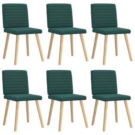 Chaises à manger lot de 6 vert foncé tissu 