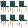 Chaises à manger lot de 6 vert foncé tissu 
