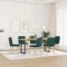 Chaises à manger lot de 6 vert foncé tissu 