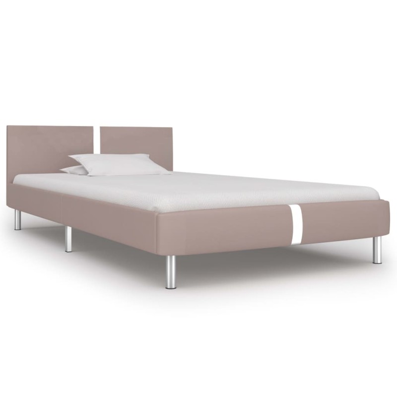 Cadre de lit sans matelas cappuccino similicuir 90x200 cm Cadre de lit sans matelas cappuccino similicuir 90x200 cm