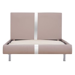 Cadre de lit sans matelas cappuccino similicuir 90x200 cm 