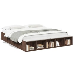 Cadre de lit sans matelas chêne marron 200x200 cm 