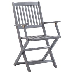 Chaises pliables d'extérieur lot de 8 et coussins Bois d'acacia 