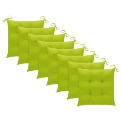 Chaises pliables d'extérieur lot de 8 et coussins Bois d'acacia 