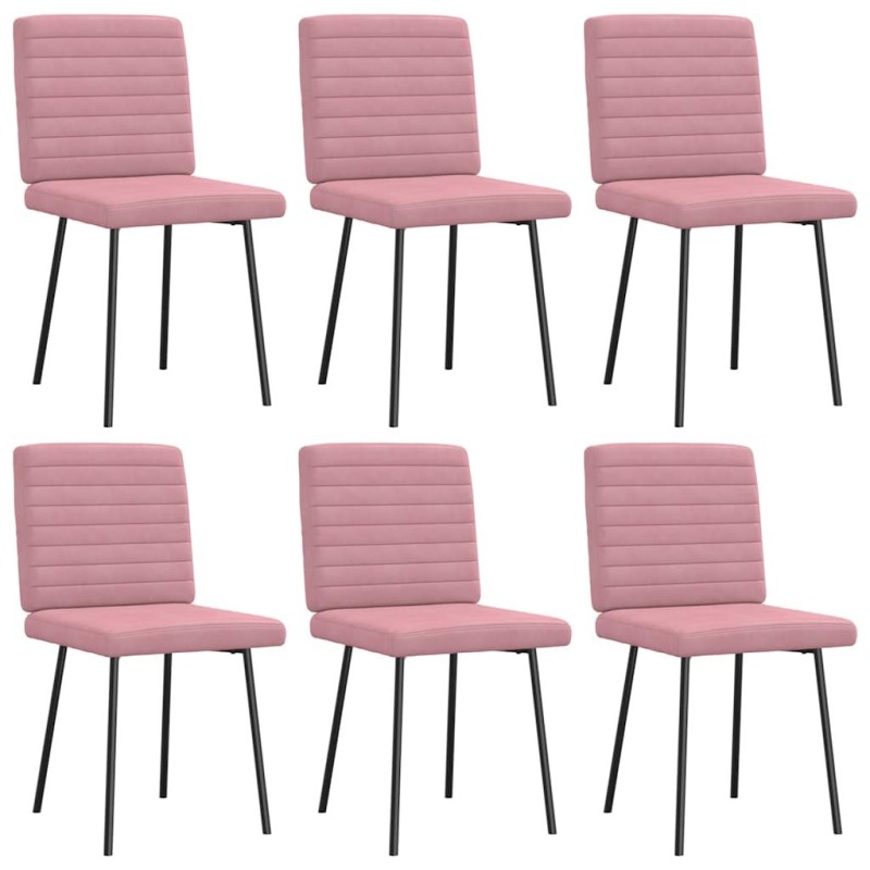 Chaises à manger lot de 6 rose velours 