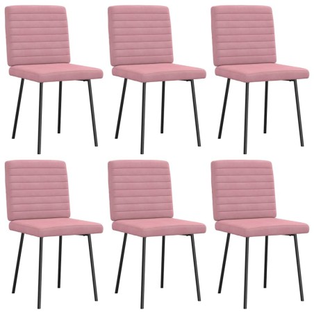 Chaises à manger lot de 6 rose velours 
