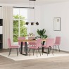 Chaises à manger lot de 6 rose velours 