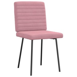Chaises à manger lot de 6 rose velours 