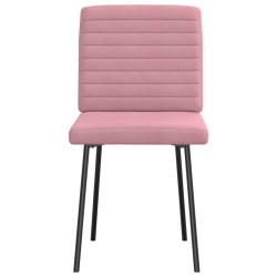 Chaises à manger lot de 6 rose velours 