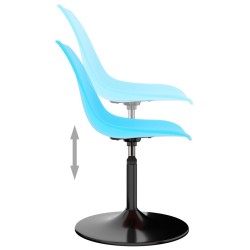 Chaises à manger pivotantes lot de 2 bleu PP 