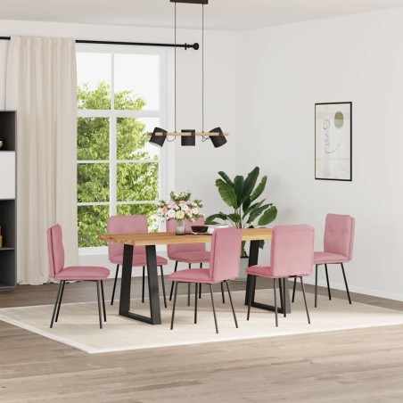 Chaises à manger lot de 6 rose velours 