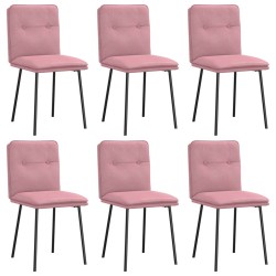 Chaises à manger lot de 6 rose velours 