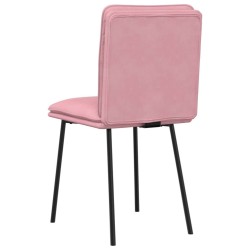 Chaises à manger lot de 6 rose velours 