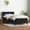 Sommier à lattes de lit avec matelas noir 80x210 cm velours 