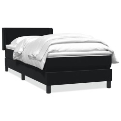 Sommier à lattes de lit avec matelas noir 80x210 cm velours 